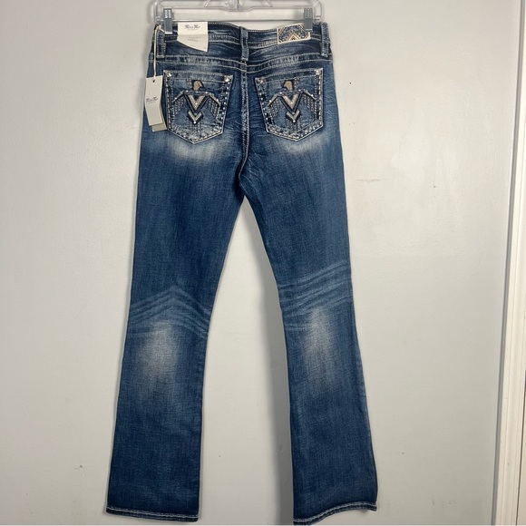 New Miss Me mid-rise bootcut Aztec printed jeans size 29x34 - Picture 5 of 12
